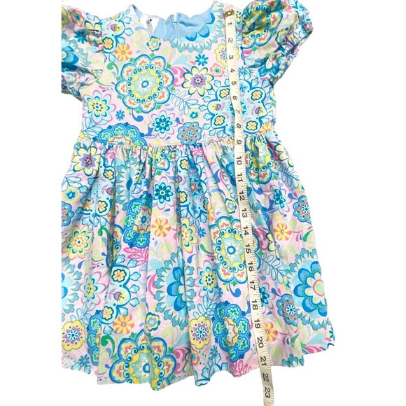 Kambri Parker Girl’s Size 4T Colorful Floral Dress Fully Lined Puff Sleeve - Picture 8 of 10